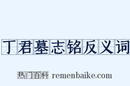 丁君墓志铭反义词是什么意思的图片